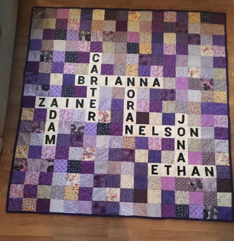 Scrabble Quilt, 5-6 names